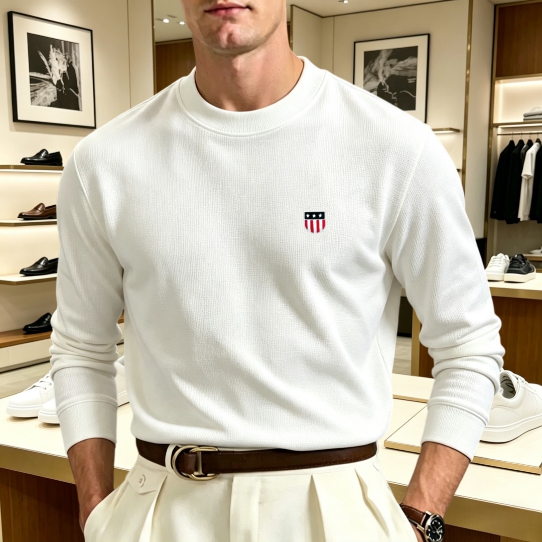 Men'S Fashion T Shirts - Kaos oblong pria lengan panjang berbahan