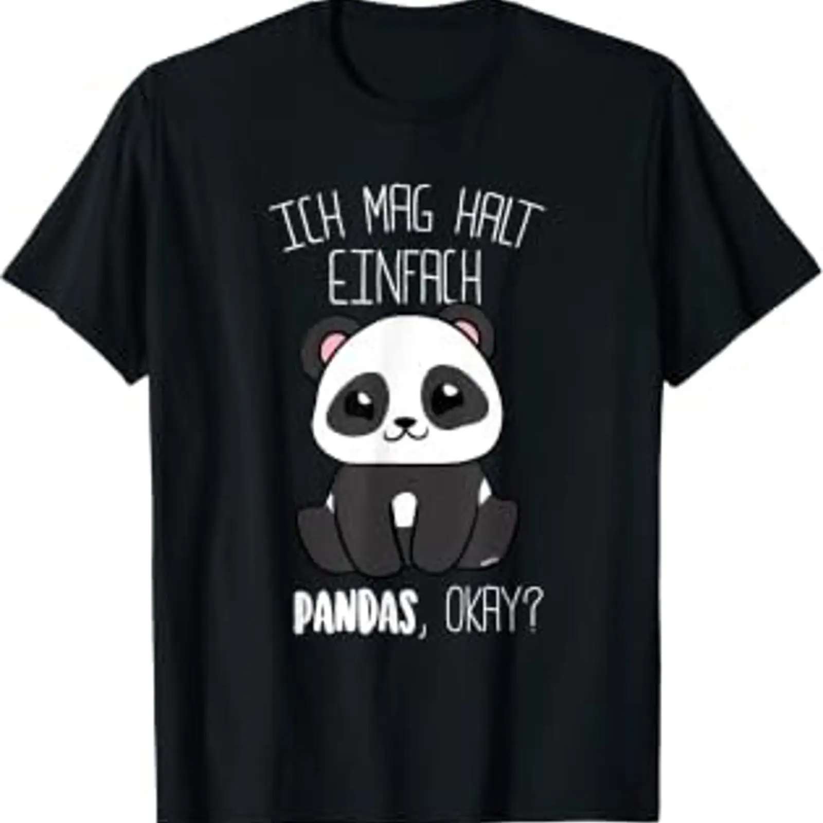 Men'S Fashion Mag - Kaos Panda dengan tulisan Jerman Ich