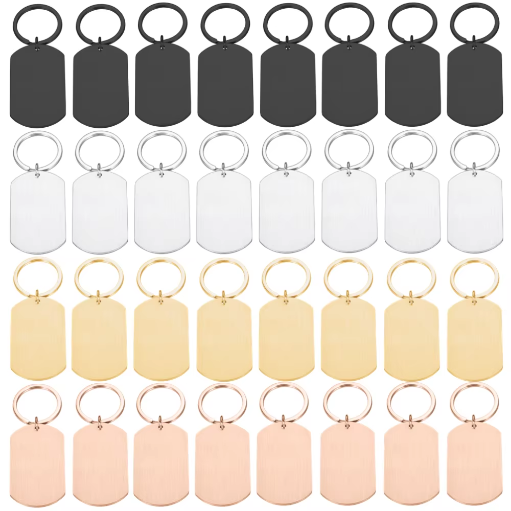 Men'S Fashion Gold Chain - 10 Buah Gantungan Kunci Tag Logam