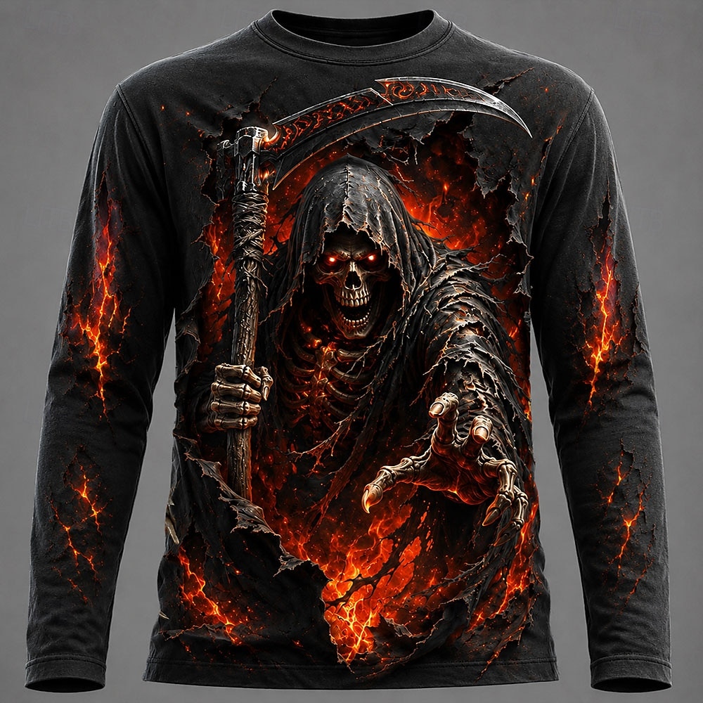 Mens Fashion Summer - Kaos Pria Halloween dengan Grafis 3D,