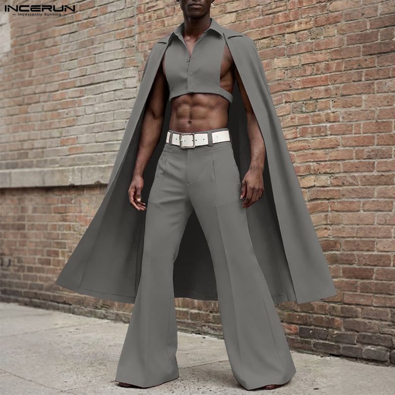 INCERUN Set Pria Warna Solid K - Men'S Fashion For 2026 ulasan dan harga