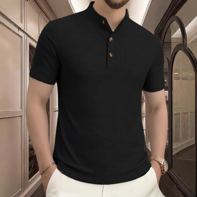 Kaos Henley Lengan Pendek Kasu - Men'S Fashion T Shirts ulasan dan harga
