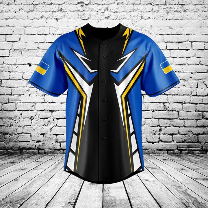Kaos Kancing Grafis Lambang Uk - Mens Fashion Baseball Jersey ulasan dan harga