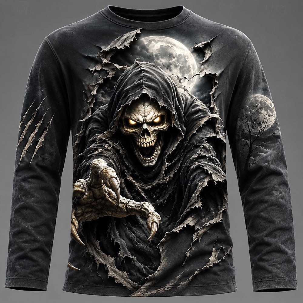 Kaos Pria Halloween dengan Gra - Mens Fashion Summer ulasan dan harga