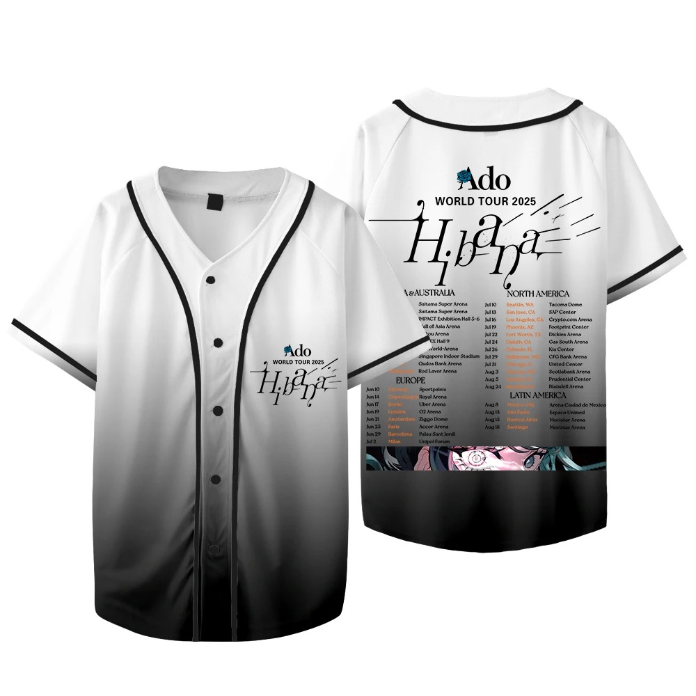 Ado Hibana World Tour Merch Je - Mens Fashion Baseball Jersey ulasan dan harga