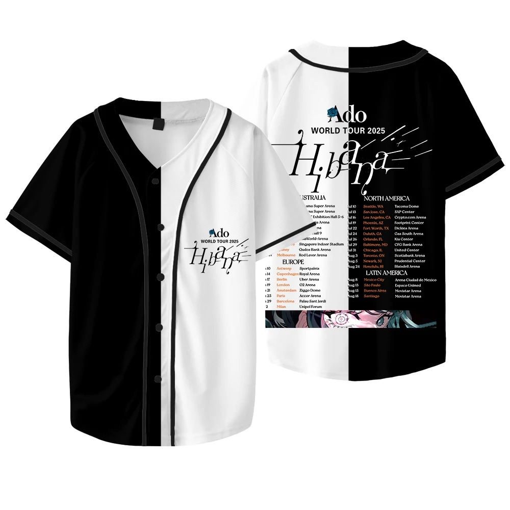 Ado Hibana World Tour Merch Je - Mens Fashion Baseball Jersey ulasan dan harga