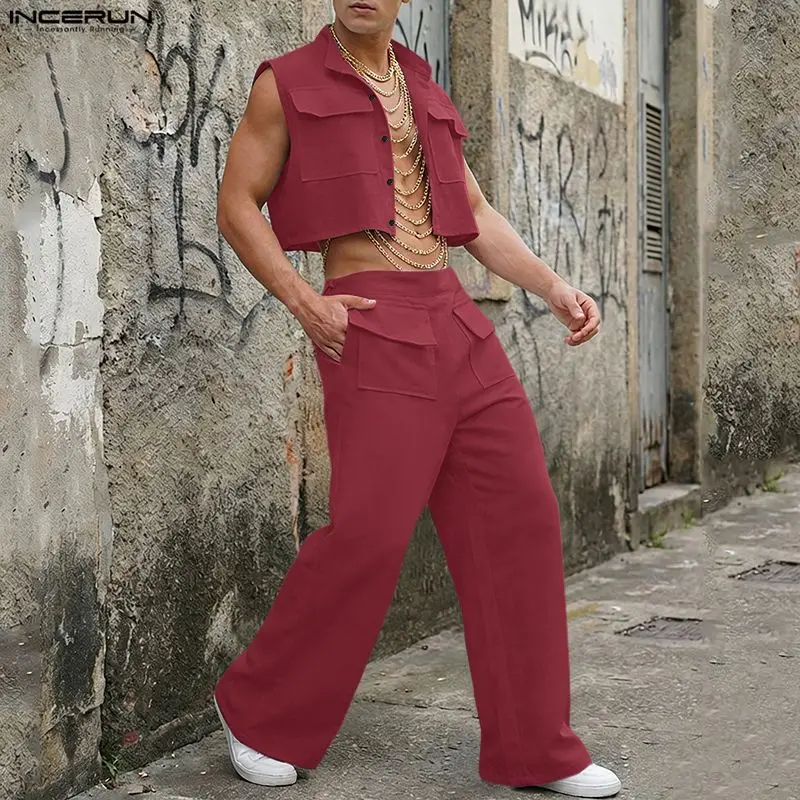 INCERUN Set Pria Atasan Crop T - Men'S Fashion For 2026 ulasan dan harga