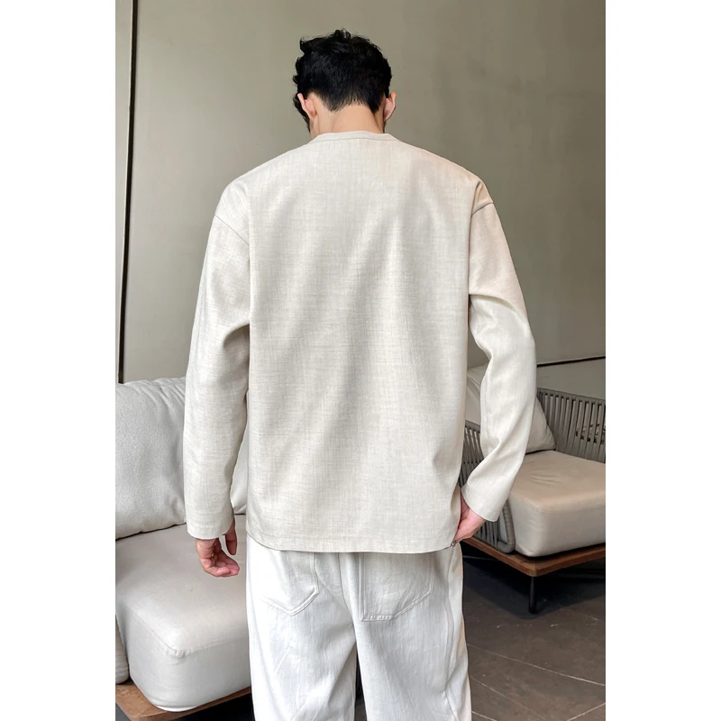 Kemeja Henley Kasual Pria Baha - Mens Fashion Summer ulasan dan harga