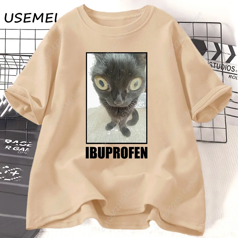 Kaus Grafis Ibuprofen Kucing L - Men'S Fashion V Neck T Shirts ulasan dan harga