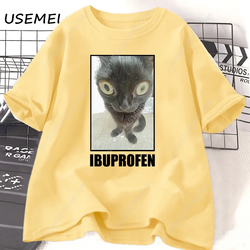 Kaus Grafis Ibuprofen Kucing L - Men'S Fashion V Neck T Shirts ulasan dan harga