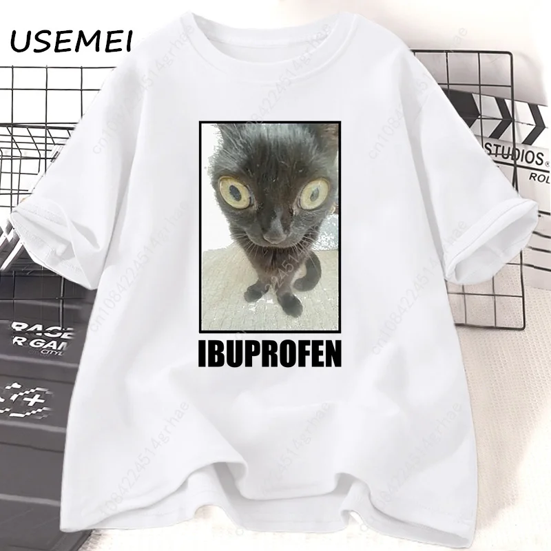 Kaus Grafis Ibuprofen Kucing L - Men'S Fashion V Neck T Shirts ulasan dan harga
