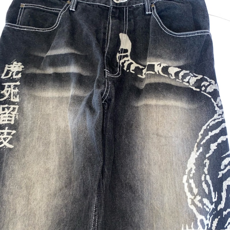 Jeans Longgar Motif Pola Besar - Men'S Fashion Jeans 2025 ulasan dan harga
