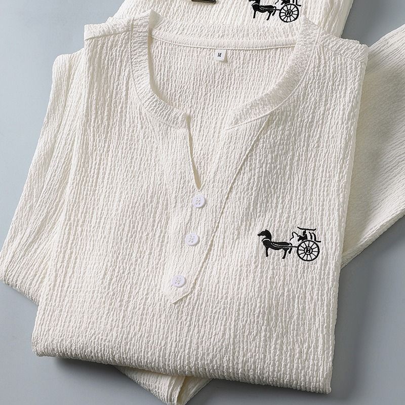 Set Kaos Lengan Pendek Linen T - Men'S Fashion V Neck T Shirts ulasan dan harga