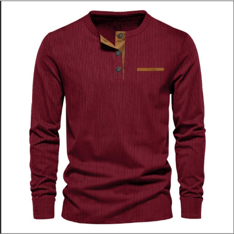 Kaos Henley Lengan Panjang Pri - Men'S Fashion T Shirts ulasan dan harga