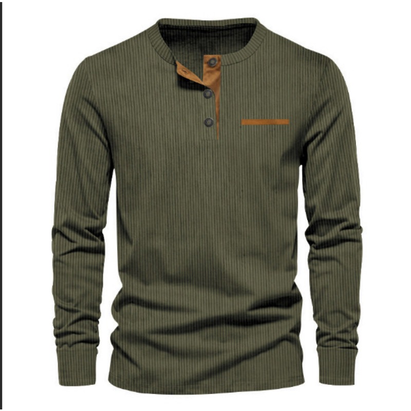 Kaos Henley Lengan Panjang Pri - Men'S Fashion T Shirts ulasan dan harga
