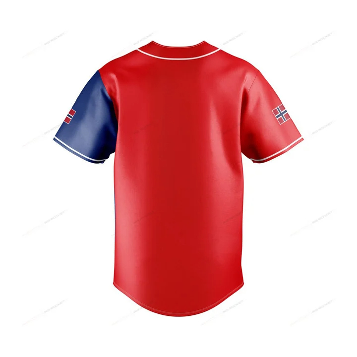 Kaos Kancing Grafis Peta Norwe - Mens Fashion Baseball Jersey ulasan dan harga
