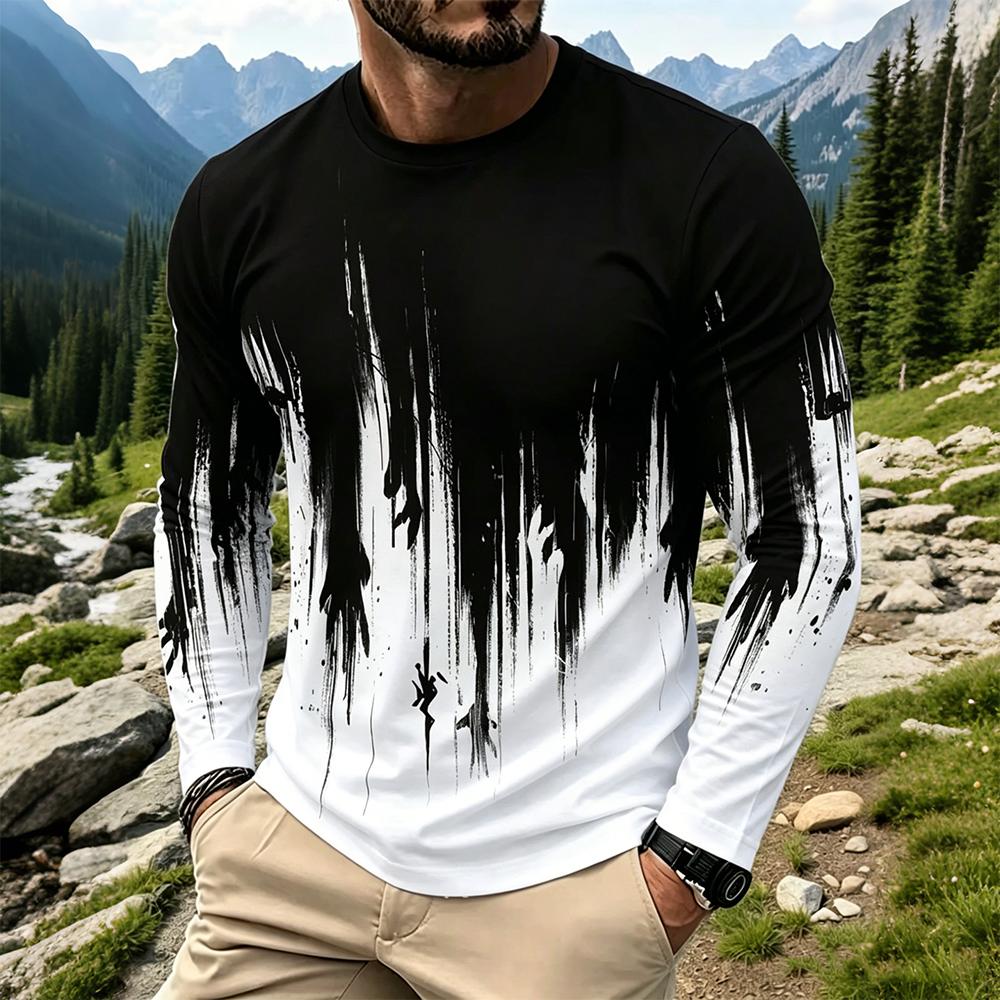 Kaos Lengan Panjang Pria Motif - Men'S Fashion T Shirts ulasan dan harga