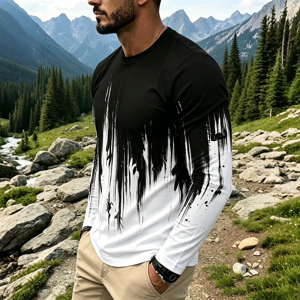 Kaos Lengan Panjang Pria Motif - Men'S Fashion T Shirts ulasan dan harga