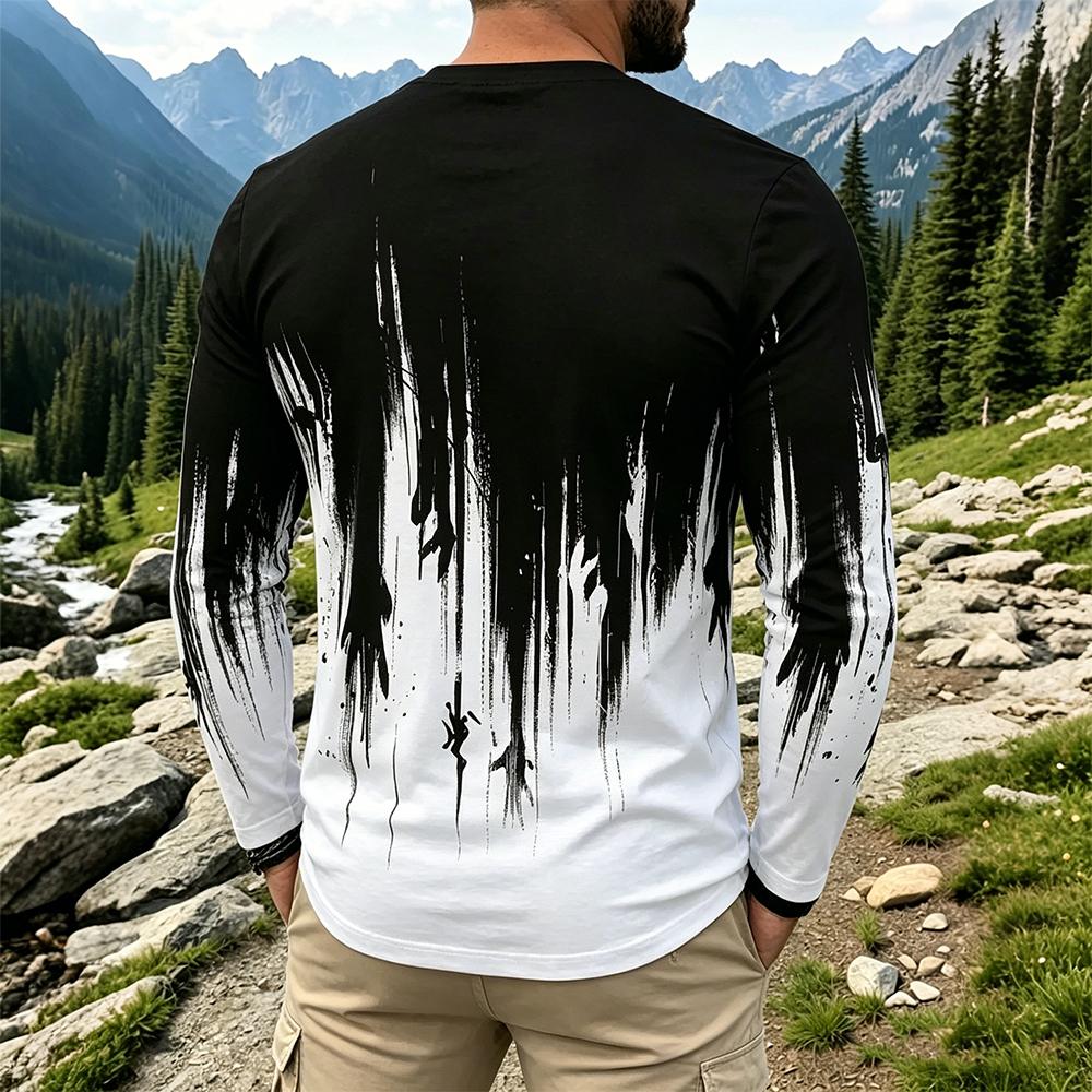 Kaos Lengan Panjang Pria Motif - Men'S Fashion T Shirts ulasan dan harga