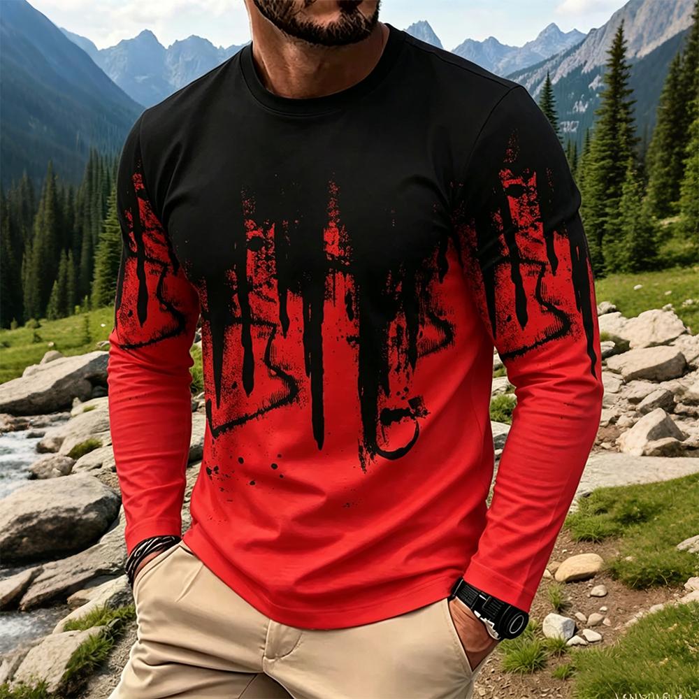 Kaos Lengan Panjang Pria Motif - Men'S Fashion T Shirts ulasan dan harga